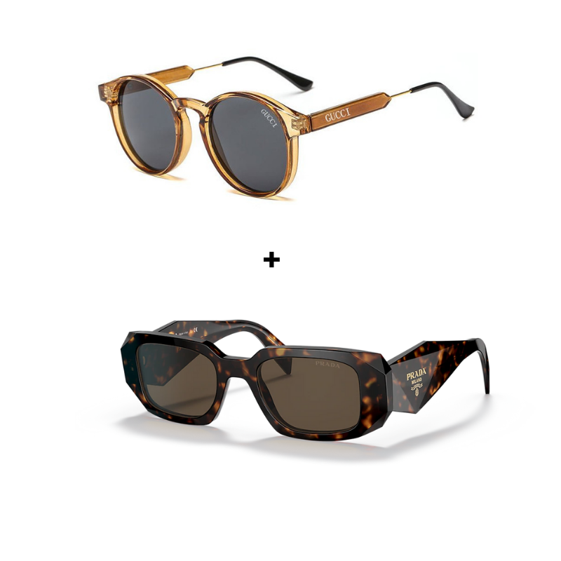 MARS NOIR - 2 Lunettes Unisexes - Gucci | Prada - Achetez 1 Obtenez 2