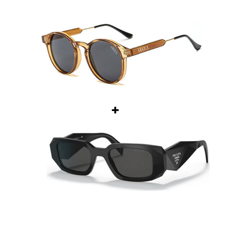 MARS NOIR - 2 Lunettes Unisexes - Gucci | Prada - Achetez 1 Obtenez 2
