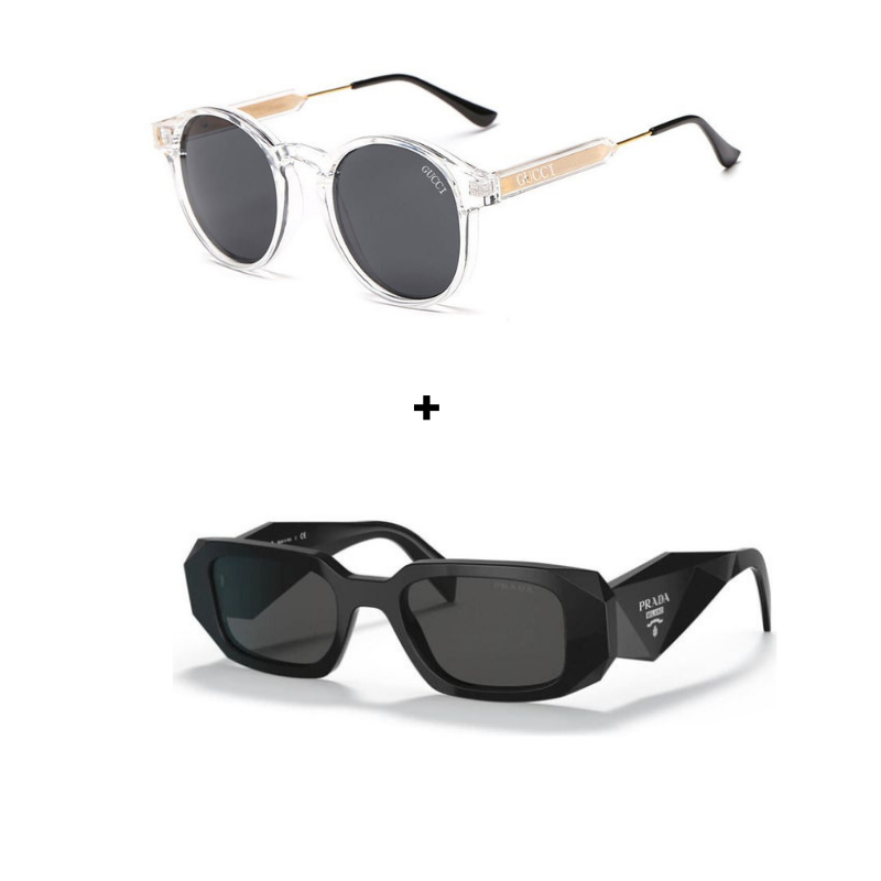 MARS NOIR - 2 Lunettes Unisexes - Gucci | Prada - Achetez 1 Obtenez 2
