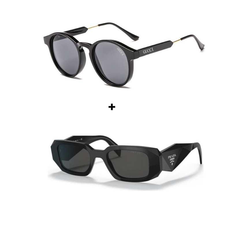 MARS NOIR - 2 Lunettes Unisexes - Gucci | Prada - Achetez 1 Obtenez 2
