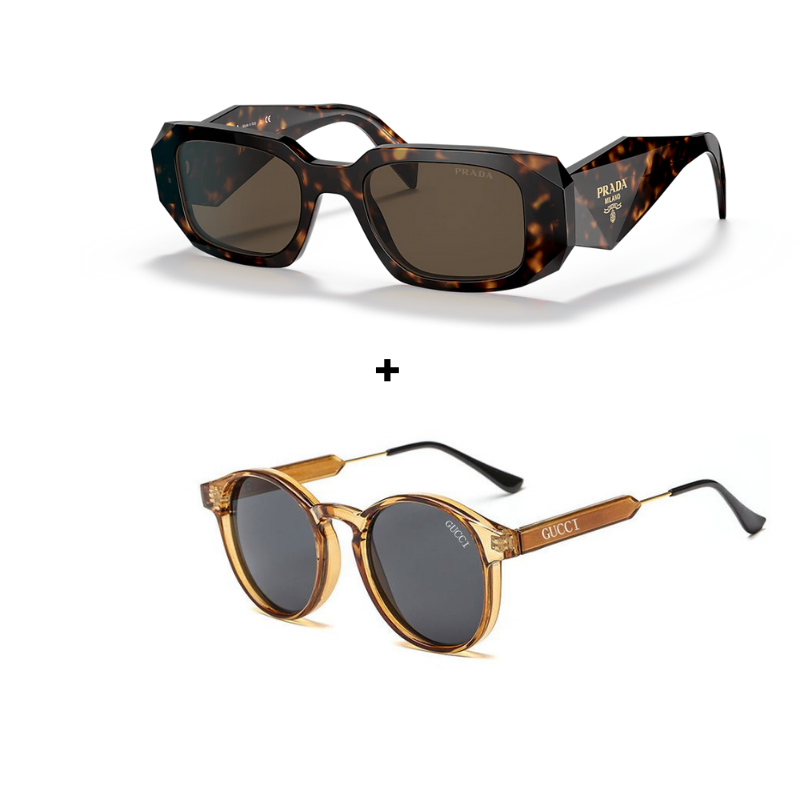 MARS NOIR - 2 Lunettes Unisexes - Gucci | Prada - Achetez 1 Obtenez 2