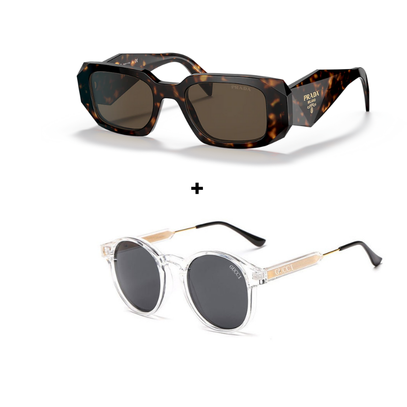 MARS NOIR - 2 Lunettes Unisexes - Gucci | Prada - Achetez 1 Obtenez 2