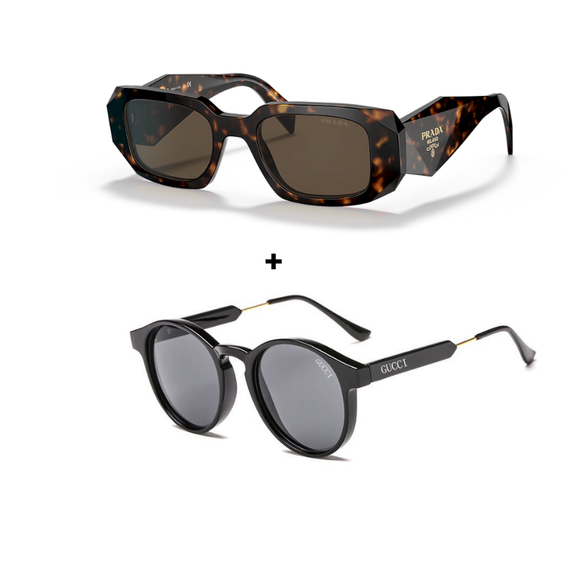 MARS NOIR - 2 Lunettes Unisexes - Gucci | Prada - Achetez 1 Obtenez 2