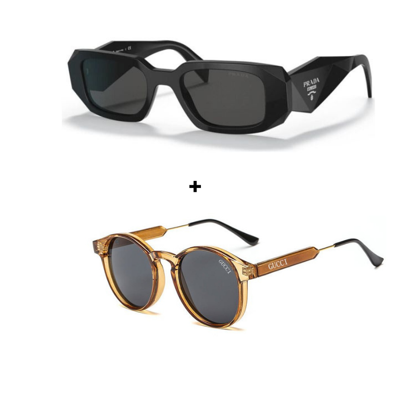 MARS NOIR - 2 Lunettes Unisexes - Gucci | Prada - Achetez 1 Obtenez 2