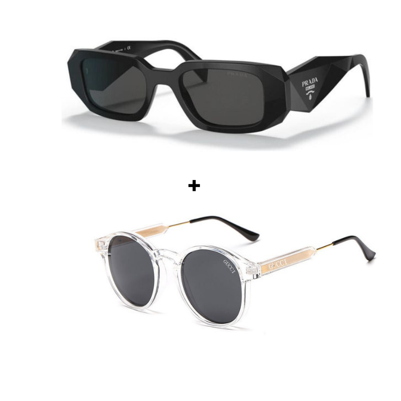 MARS NOIR - 2 Lunettes Unisexes - Gucci | Prada - Achetez 1 Obtenez 2